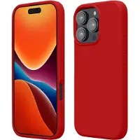 Kwmobile telefoonhoesje geschikt voor Apple iPhone 16 Pro Max - Hoesje met siliconen coating - Smartphone case in klassiek rood