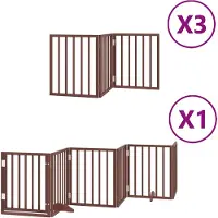 vidaXL Hondenhek inklapbaar 15 panelen 750 cm populierenhout bruin