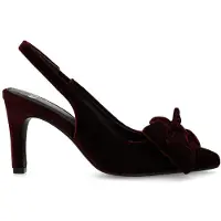 Manfield Burgundy velours slingback pumps | Maat 42