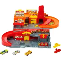 Hot Wheels Rally Town Portable Set Vehicle Oranje Kinderen