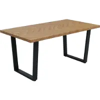 Mendler Eettafel -O61, tafel keukentafel eettafel, industrieel MDF metaal 160x90cm ~ licht eikenlook