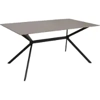 Mendler Eettafel -O58, eettafel van gesinterd metaal, marmerlook 160 cm ~ grijs