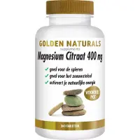 Golden naturals Magnesium Citraat 400mg (360 veganistische tabletten)