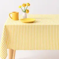 Bibabad Vlekbestendig Tafelkleed – Stijlvol, Fris & Praktisch katoenen tafellaken streep 140 x 140 mellow yellow geel