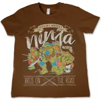 Teenage Mutant Ninja Turtles TMNT Bros On: The Road Kids T-shirt voor kinderen, bruin