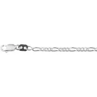 The Jewelry Collection Zilver Gerhodineerde Enkelbandje figaro 2 1329798