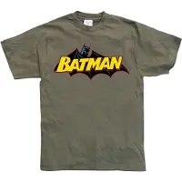 Batman T-shirt met retro-logo, olijfgroen