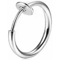 Charme Bijoux Fake -Neus -piercing- 12 mm- geen gaatje- Zilverkleur -