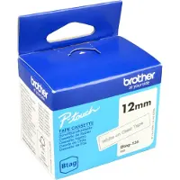 Brother Btag-135 niet-gelamineerde tape wit op transparant 12 mm (origineel)