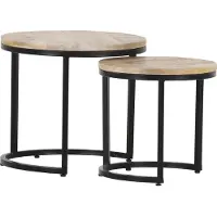 Gutmann Campesino ronde bijzettafel set van 2 gemaakt van mangohout