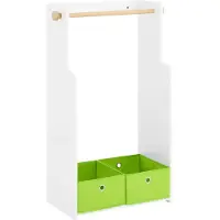 SoBuy KMB109-W Kinderkledingrek met Manden - Wit