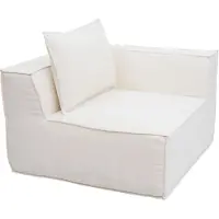 MCW Hoekstuk/accessoire voor bank -O54, loungestoel Gestoffeerde stoel Armleuning, stof/textiel (300 g/m²) 63 x 97 x 97 cm ~ crème