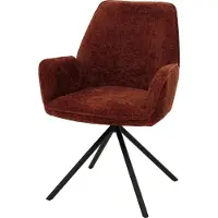MCW Eetkamerstoel -G67, keukenstoel Stoel met armleuningen, draaibaar Auto-positie, Chenille Öko-Tex MVG ~ rood