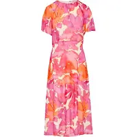 Comma Jurk beige / oranje / pink