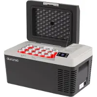 Auronic Elektrische Koelbox - Frigobox - Compressor - 12V 230 Volt - Auto - 20L - Zwart/Grijs