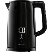 Kitchenbrothers Waterkoker - Met Temperatuurregeling - Elektrisch - Kalkfilter - Warmhoudfunctie - Display - Dubbelwandig - Cool-touch - 1,7L - 2200W - Zwart