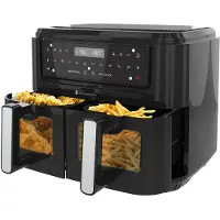 Kitchenbrothers Airfryer – Dual Zone & 10 Programma's – 2400 W – 38.8 x 36.5 x 31.8 cm – Zwart