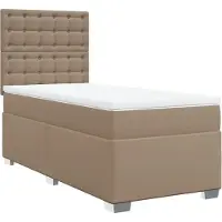 Syfax Boxspring met matras kunstleer cappuccinokleurig 80x200 cm