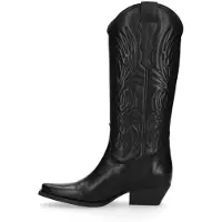 Sacha leren cowboylaarzen zwart female | Maat: 38