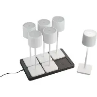 TRIO Set van 6 tafellampjes Fernandez wit