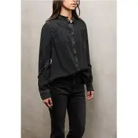Street One Studio Street One Dames Denim blouse met ruches - Zwart - 46