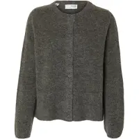 Selected Gebreid vest 'SLFLulu' donkergrijs