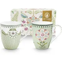 Pip studio Mok Lily & Lotus Light Green 350 ml (Set van 2)
