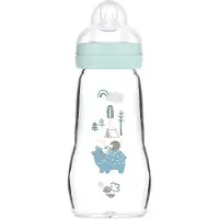 Mam Mam-glazen Fles - 260 Ml - 0 Tot 6 Maanden - Speenstroom 2 - Blauw