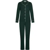 Pastunette Warme katoenen doorknooppyjama groen | Maat 44