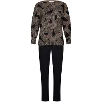Pastunette Speelse strepen pyjama zwart | Maat 44