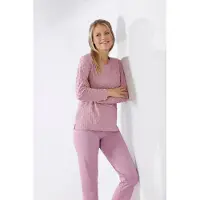 Hajo Roze pyjama reliëf stippen | Maat 48/50