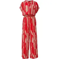 Comma Jumpsuit beige / rood