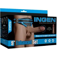 Lovetoy - Ingen - Holle Strap-on met Siliconen Staaf – 23 cm - Lichte huidskleur