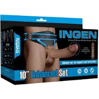 Lovetoy - Ingen - Holle Strap-on met Siliconen Staaf – 25 cm - Lichte huidskleur