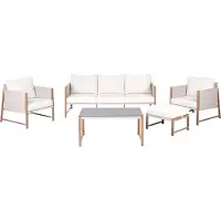 Beliani NOLA - Loungeset 5-zits - Beige - Aluminium