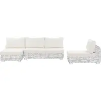 Beliani VARALLO - Set kussenhoezen voor buiten - Gebroken wit - Polyester