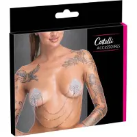 Cottelli - tepelstickers met ketting - zilver
