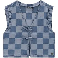 Like Flo denim gilet blauw Meisjes Katoen V-hals Ruit - maat 134/140