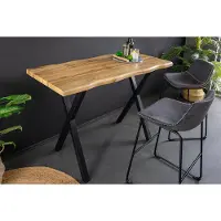 Invicta Industriële bartafel WILD 120cm bruin wild eiken look zwart metalen X-poot - 45080