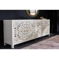 Invicta Massief dressoir MARRAKECH 170cm wit mangohout met decoratie handgemaakt - 43852