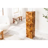 Invicta Massieve zuil TRIBAL 110cm bruin naturel teakhout handgemaakte decoratie - 44710