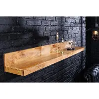 Invicta Massieve wandplank MAKASSAR 110 cm naturel mangohout handgemaakt - 44742