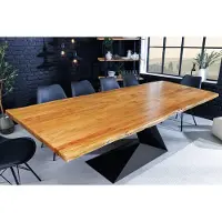 Invicta Massieve eettafel MAMMUT BALANCE 200cm naturel bruin acacia zwarte boomrand - 44361