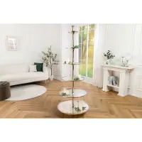 Invicta Design XXL Etagère ABSTRACT 180cm zilverkleurig metaal met zes handgemaakt - 44475
