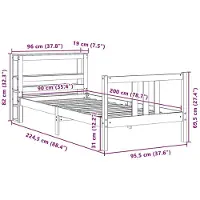 vidaXL Bedframe met hoofdeinde zonder matras 90x200 cm wit
