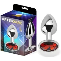 Afterdark - Butt Plug With Jewel Red Rubby Size L Aluminium