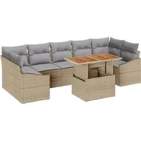 vidaXL Tuinbank Set 8 st Beige en Lichtgrijs