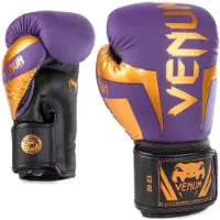 Venum Elite Bokshandschoenen Special Edition Donkerpaars Goud - 14 OZ