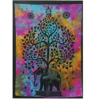 WGifts Wandkleed - Olifantenboom - Wanddoek - Bedsprei - 78x112cm - Handdoek - Muurkleed