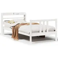 vidaXL Bedframe met hoofdeinde zonder matras 90x200 cm wit